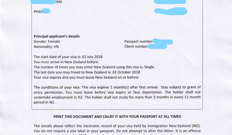 VISA NEW ZEALAND